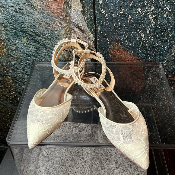 Badgley Mischka Fawn Mesh Pointed Toe Flat with Rhinestone - Picture 8 of 14